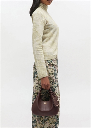 Hobo Mini Grained bag Chicory Coffee A7102 Ganni 
